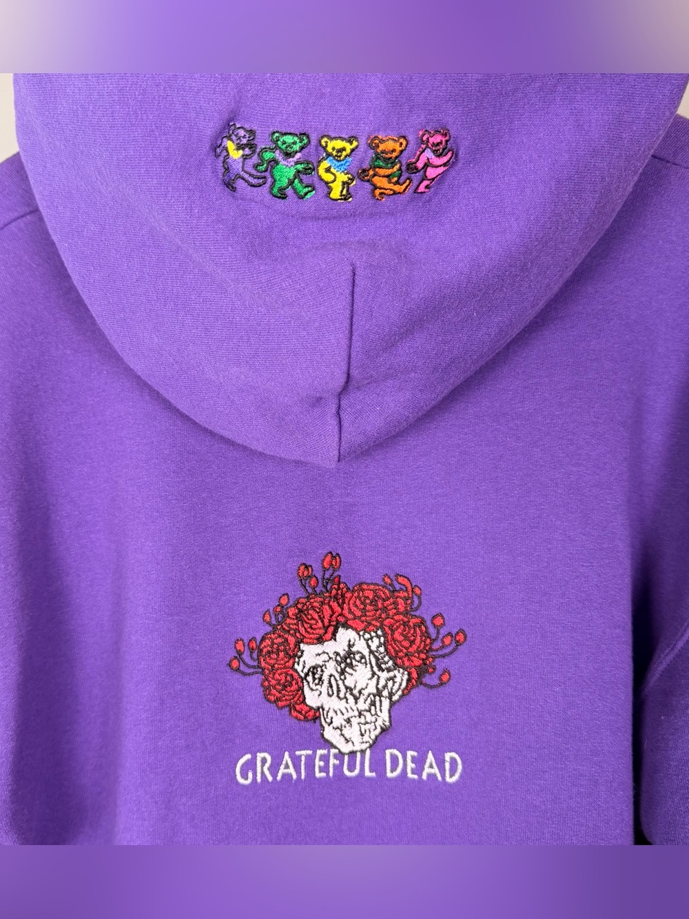 Grateful Dead Embroidered Zip Up Hoodie Stealie Dancing Bears Festival Adult M - Picture 8 of 11